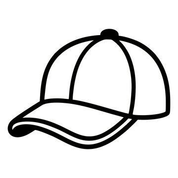 Black and white baseball cap icon