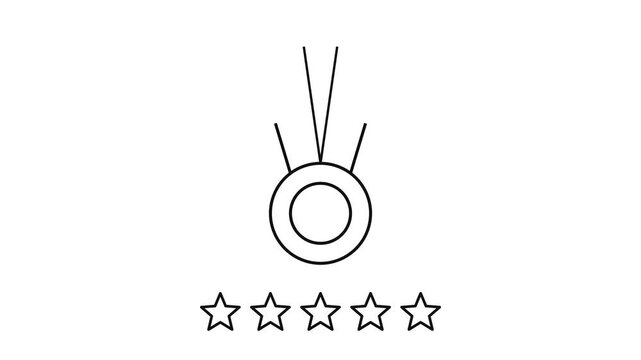 Minimalist five star rating animation with animated loading progress circle review five stars feedback