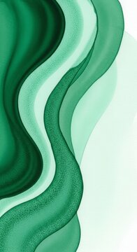 Hand-painted abstract watercolor wash featuring deep forest and soft mint hues with subtle granulation textures and flowing organic forms, creative, mottled, handmade