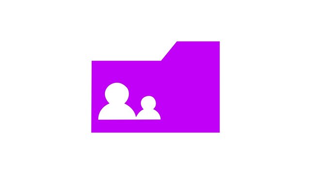 Folder avatar user icon. Simple line, outline vector of icons for ui and ux, website or mobile application. Pink color icon on white background.
