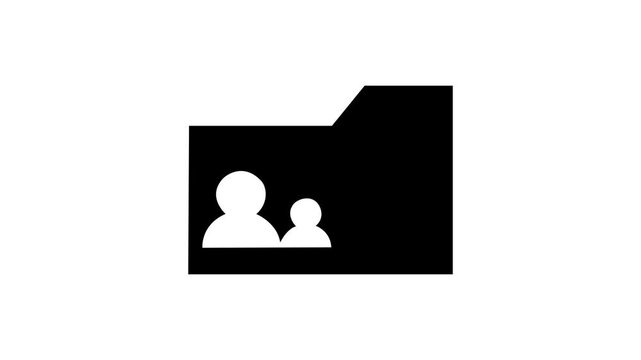 Folder avatar user icon. Simple line, outline vector of icons for ui and ux, website or mobile application. Black color icon on white background.