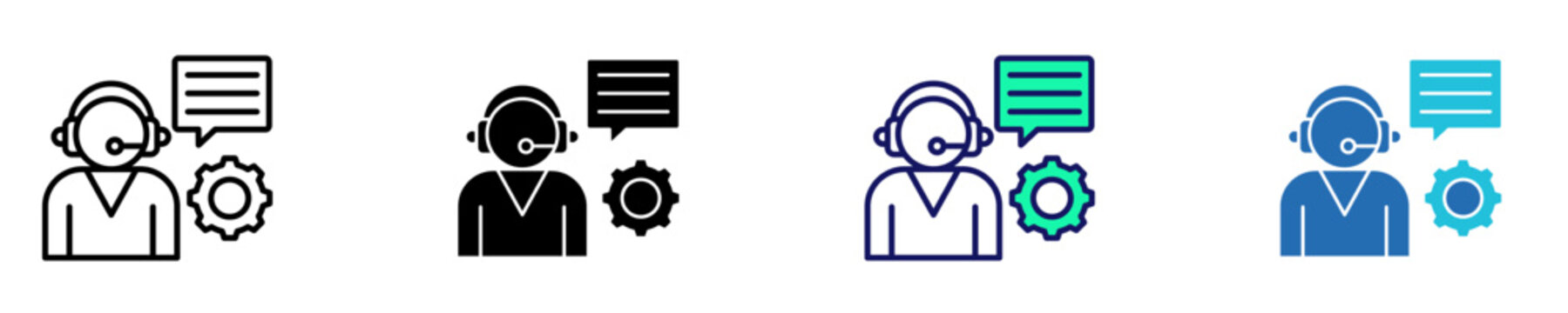 Tech Support Icon Set Multiple Style Collection