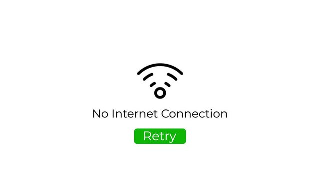 network error interface with pulsing retry button glow effect.