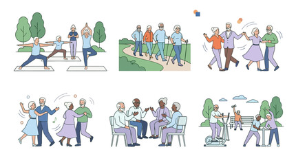 Fototapeta premium Group movement, walking together and light exercise for community and wellness lifestyle