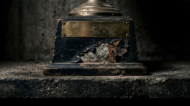 Vintage Trophy for Annual Challenge 1978 3rd Place with Peeling Paint