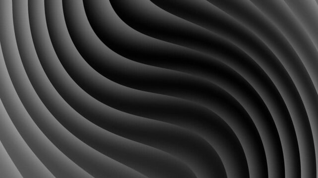 Abstract background of dark gray and black wavy flowing lines with shadow effect texture pattern