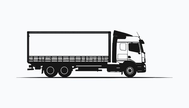 Large Semi Truck Side View Profile.