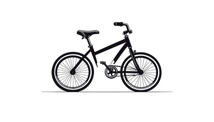 Fototapeta premium Black bicycle with two wheels.