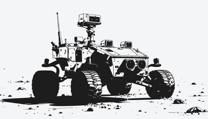 Robotic Mars Rover Vehicle Exploration Machine. © Cctv