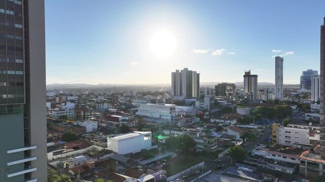 Caruaru Skyline In Caruaru Pernambuco Brazil. Modern City Center With Skyscrapers Reflecting The Urban Life. Sunset Sky Downtown Cityscape. Sunset Exterior Downtown . Caruaru Pernambuco.