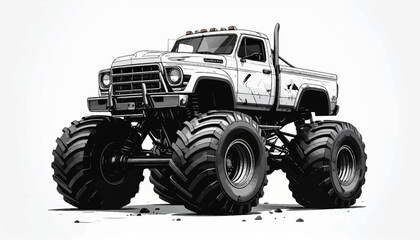 Large Monster Truck with Big Tires. © Cctv