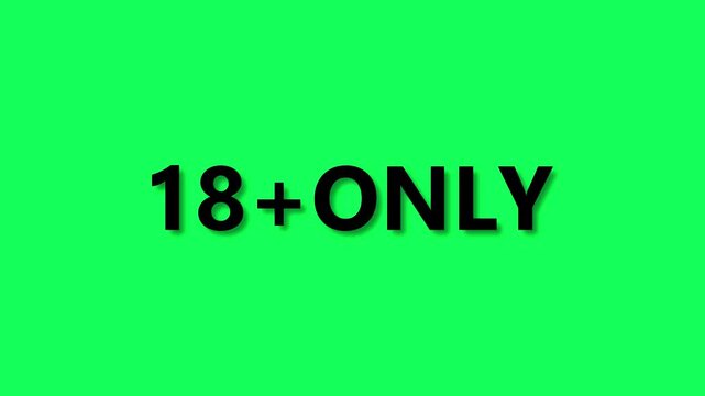 Bright Green Background With Bold Black Text Reading 18 Plus Only eighteen plus adult content