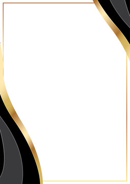 professional achievement certificate background design with black gold ribbon