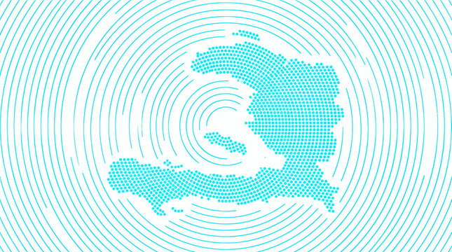 Haiti Map Abstract Digital Art