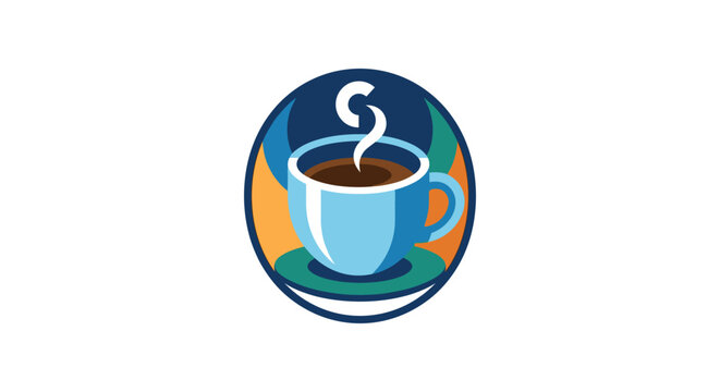 Hot Coffee Cup With Steam Rising.