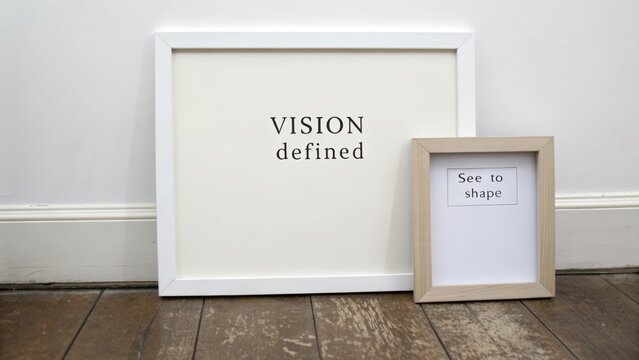 Inspirational wall art showcasing motivational quotes in stylish frames on wooden floor for modern interior design and workspace decor