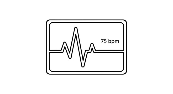 Heartbeat EKG Monitor Displaying 75 bpm - Medical Technology Concept