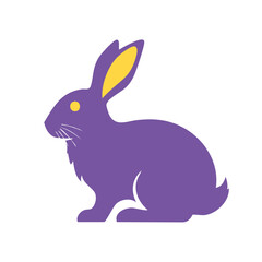 Fototapeta premium Purple Rabbit Flat Vector Illustration