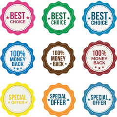 Obraz premium Best choice, 100% money back, and special offer circular badges-Collection