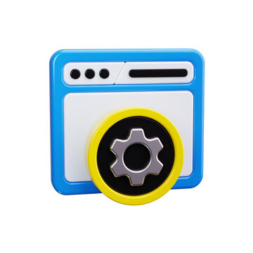 Backend testing 3d render icons
