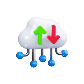 Cloud computing 3d render icons