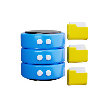 Database 3d render icons