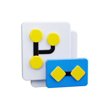 Git & Version Control 3d render icons