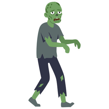 undead zombie walking forward with spooky creepy holiday look