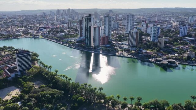 Campina Grande Skyline In Campina Grande Paraiba Brazil. Bird Eye View Of Stunning Iconic Recreational Park Of The City. Metropolitan Skyline High Rise Building Amazing.