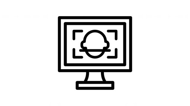 face scan minimalist stroke animation