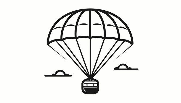 Parachute Descending Through The Air.