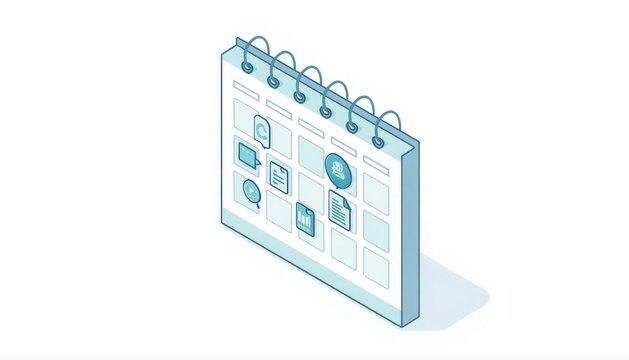 Isometric task management calendar with digital icons calendar isometric management schedule business planning organizer illustration software development efficiency productivity deadline