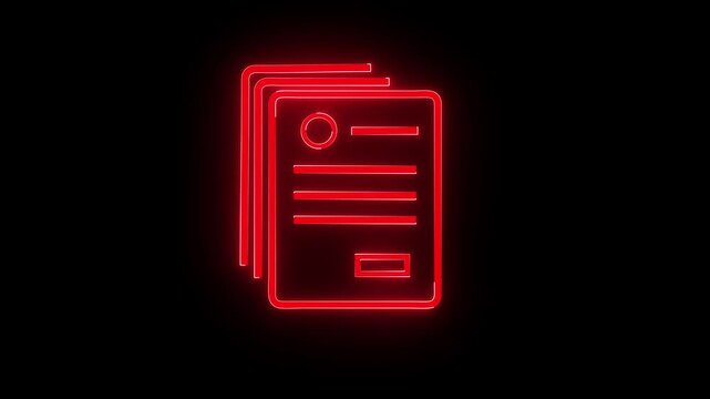 Minimalist line icon representing a stack of documents or application forms in black background