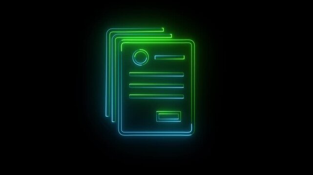Minimalist line icon representing a stack of documents or application forms in black background