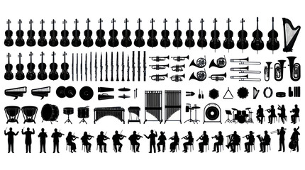 Orchestra Silhouette Collection: Instruments and Musicians © Salak