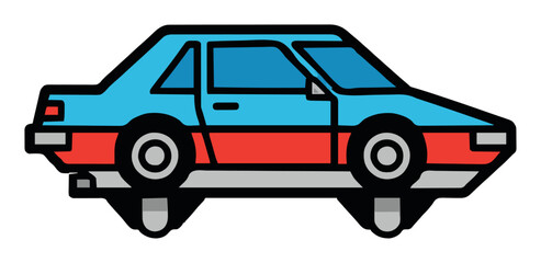 Fototapeta premium Futuristic flying car floating hover mode illustration. Generative AI
