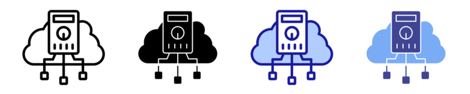 Cloud Controller Icon Set Multiple Style Collection