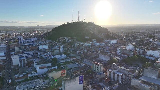 Sunset Bom Jesus Hill In Caruaru Pernambuco Brazil. Capturing The Hustle And Bustle Of A Vibrant City From Above. Building Metropole Landscape Company Building Amazing. Company Building Flyover Town.