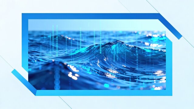 Digital wave with binary code