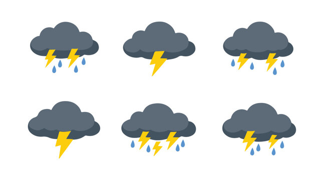 cartoon dark thunder cloud illustration