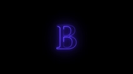 Neon letter b glowing purple on black, illuminated, elegant font, bright. © Icon Stocks