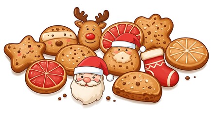 Fototapeta premium クリスマス 可愛い ジンジャーマン クッキー イラスト
