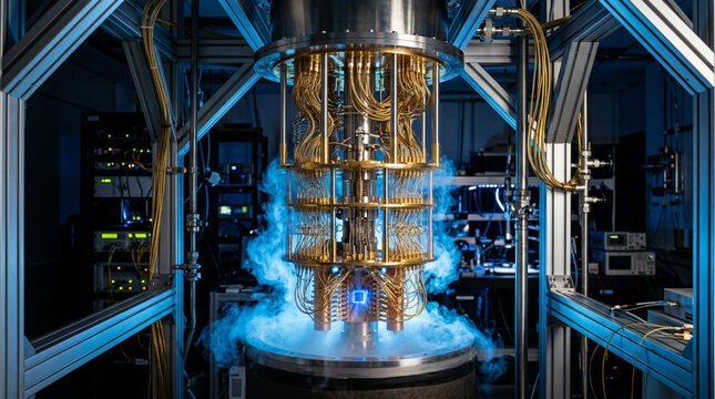 Quantum computer processor inside a dilution refrigerator