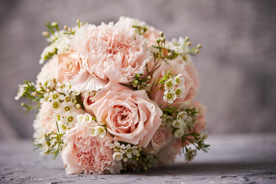 Wedding bouquet on the table
