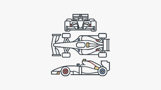3D Racing Car Lineup Illustration.