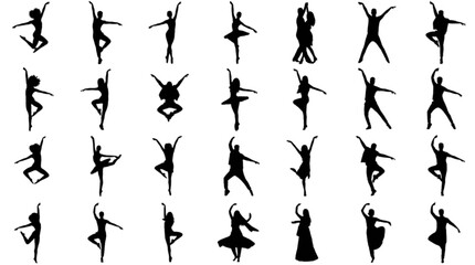 Dancer performing graceful ballet jumps in mid-air isolated on transparent background, Vector © Nowshad