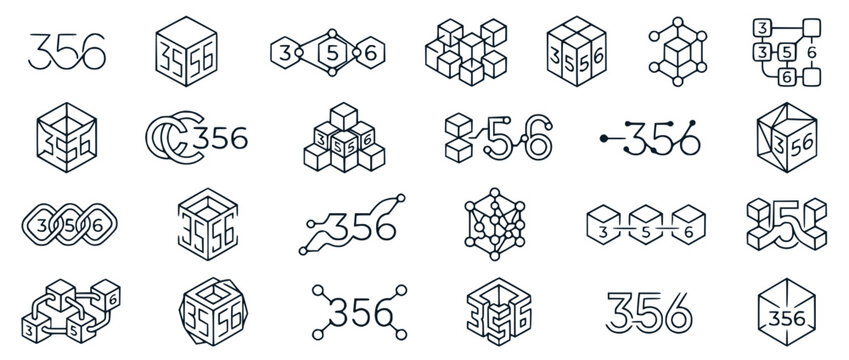 Set of 356 Geometric and Abstract Numeric Monogram Icons