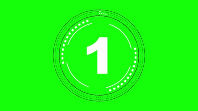 A bright green background with a white number.
