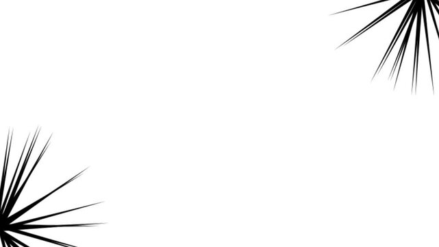 Minimalist Black Comic Spikes Frame on White Background Loop