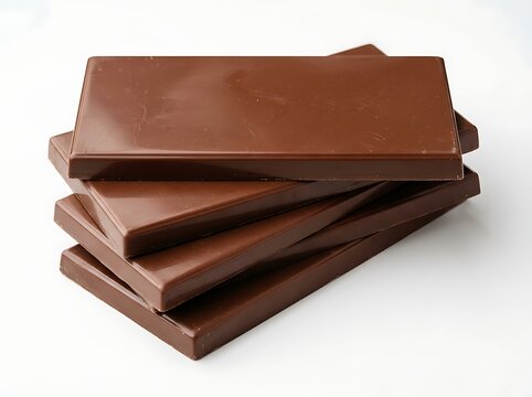 Delicious milk chocolate bars stacked neatly on top of each other ready for cooking or snacking